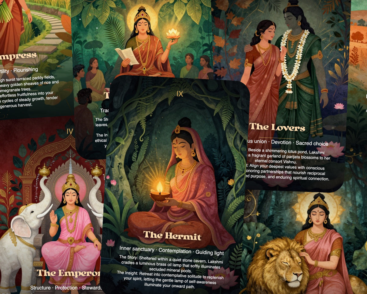 Lakshmi The Lotus of Abundance Tarot — arrangement 6