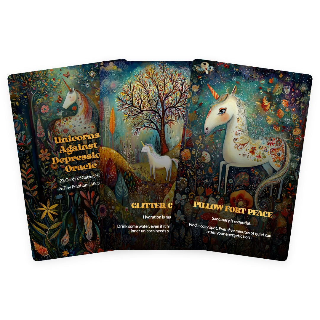 Unicorns Against Depression Oracle - 22 Cards of Glitter, Hope & Tiny Emotional Victories