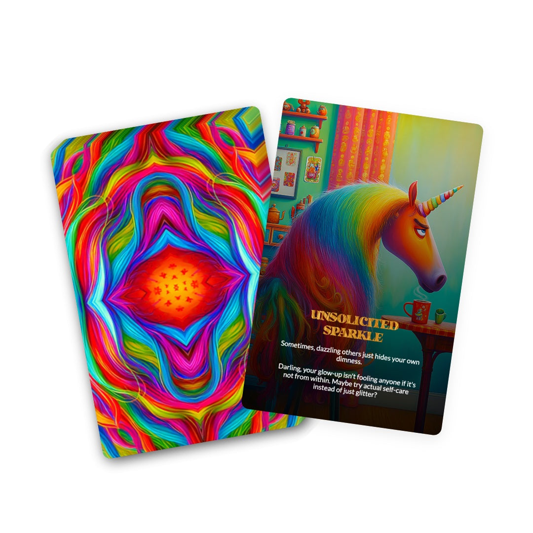 Passive Aggressive Unicorn Oracle - 22 Cards of Sweet Smiles & Brutal Truths