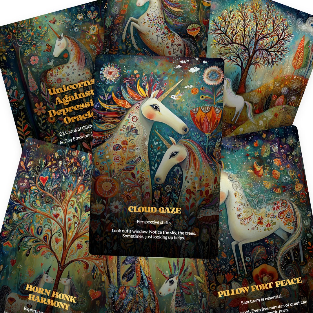 Unicorns Against Depression Oracle - 22 Cards of Glitter, Hope & Tiny Emotional Victories
