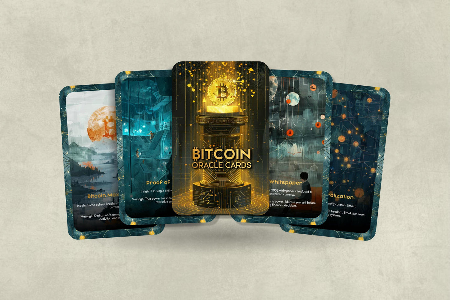 Bitcoin Oracle Cards - A Journey Through Digital Gold - Divination tool designed to unlock insights, facts, and wisdom about Bitcoin