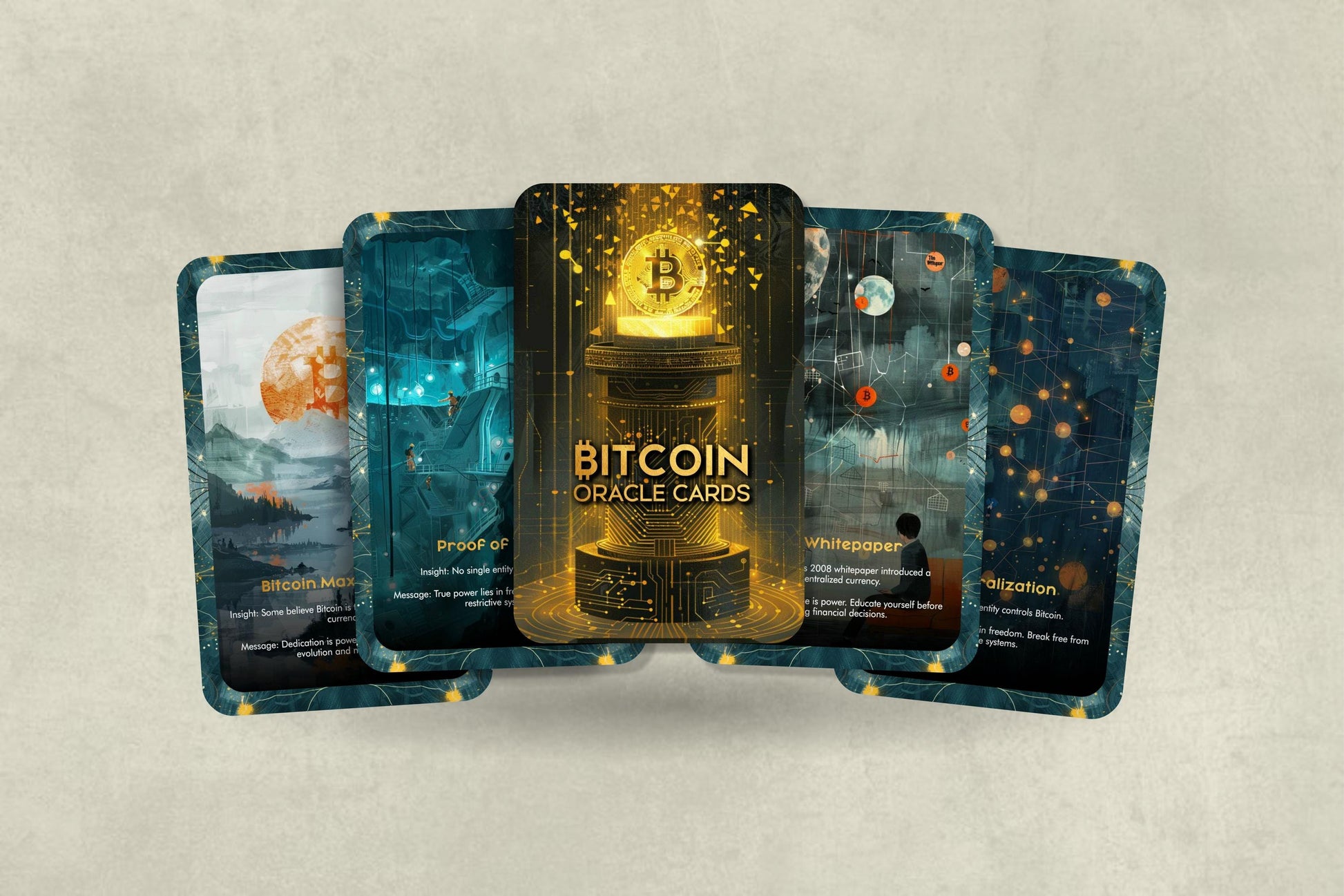 Bitcoin Oracle Cards - A Journey Through Digital Gold - Divination tool designed to unlock insights, facts, and wisdom about Bitcoin