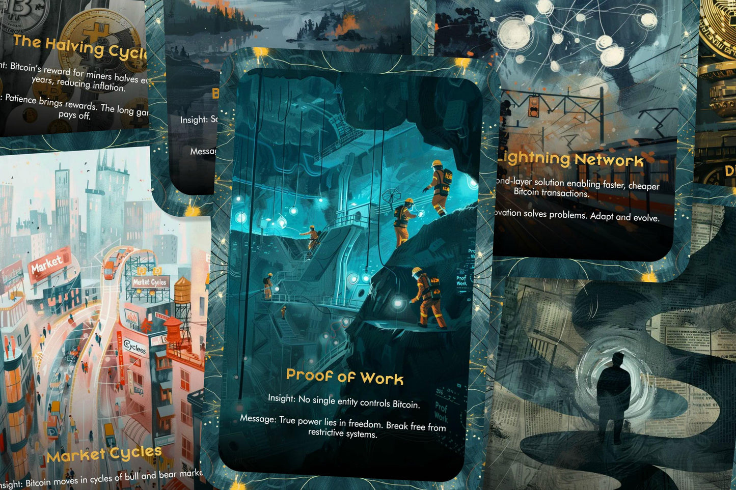 Bitcoin Oracle Cards - A Journey Through Digital Gold - Divination tool designed to unlock insights, facts, and wisdom about Bitcoin