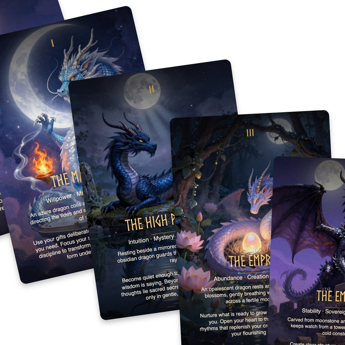 The Moon Dragon Tarot - 78 Cards