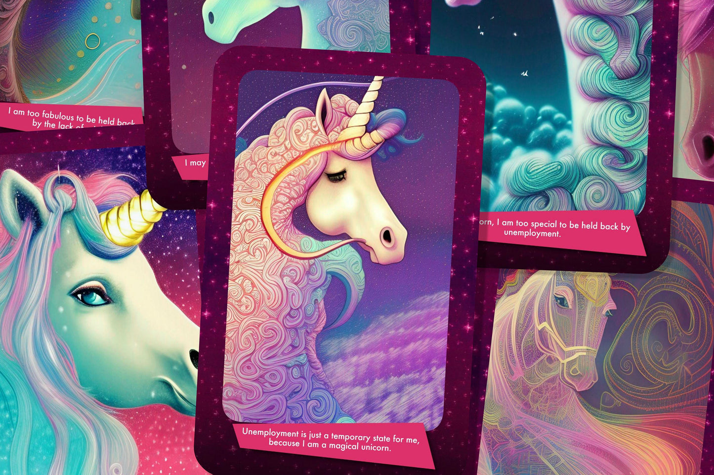 The Unemployed Unicorn Affirmation Cards - Unleash your inner unicorn, job or no job - Affirmation Cards - Affirmation cards - Divination