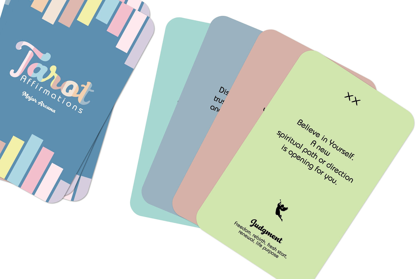 Tarot Cards - Tarot Affirmation - Major Arcana  - Divination Tools - Pastel Colours Cards - Tarot Gift - Mystic Tarot - Tarot