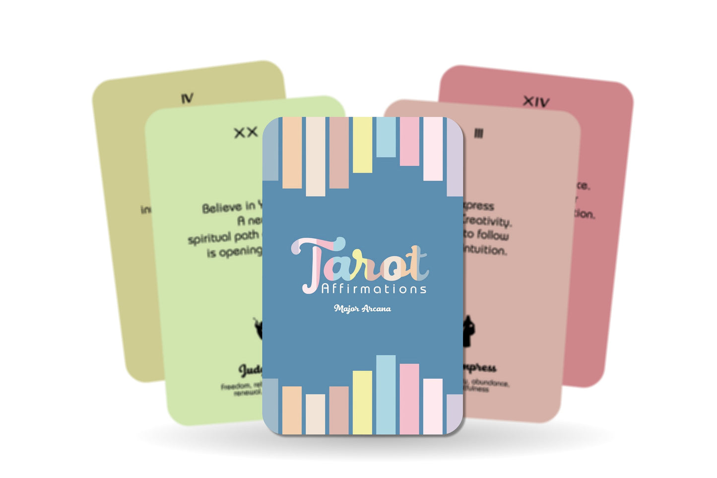 Tarot Cards - Tarot Affirmation - Major Arcana  - Divination Tools - Pastel Colours Cards - Tarot Gift - Mystic Tarot - Tarot