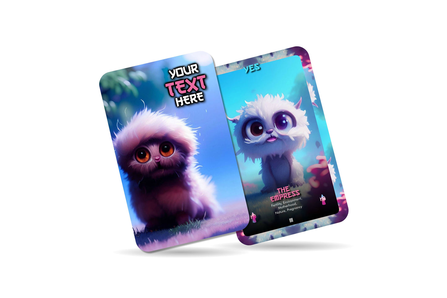 Personalised Tarot - Fluffy Monster Tarot - Major Arcana - Tarot Cards