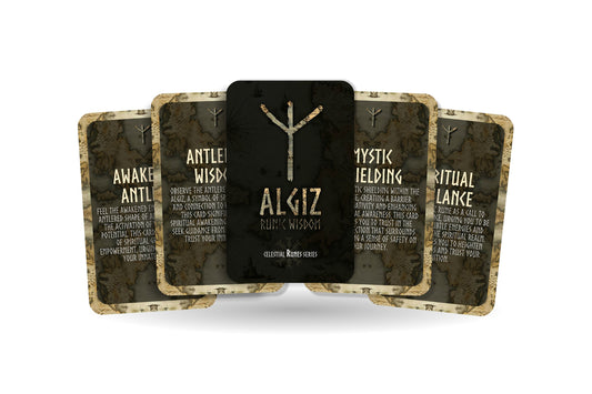 Algiz Runic Wisdom - Celestial Runes Series - Divination tools - Oracle Cards - Runes Cards
