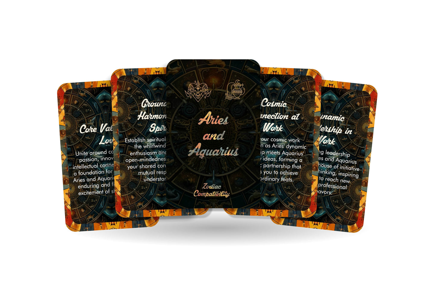 Aries and Aquarius - Zodiac Compatibility - Divination tools - Oracle cards - Star Sign Compatibility - Horoscope Compatibility Cards