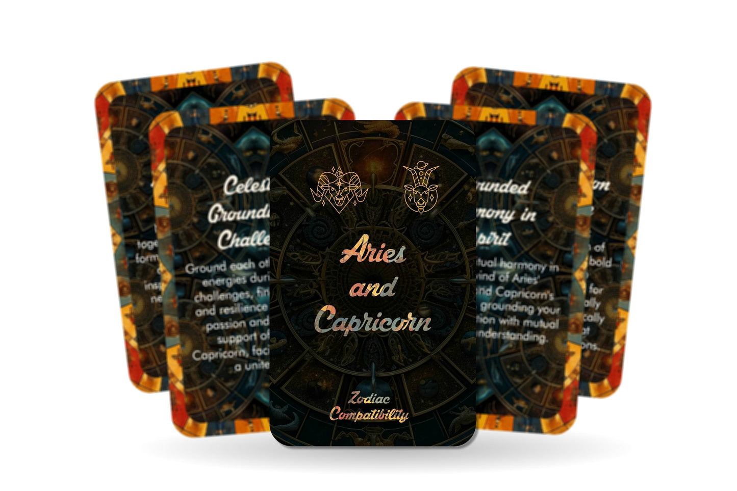 Aries and Capricorn - Zodiac Compatibility - Divination tools - Oracle cards - Star Sign Compatibility - Horoscope Compatibility Cards
