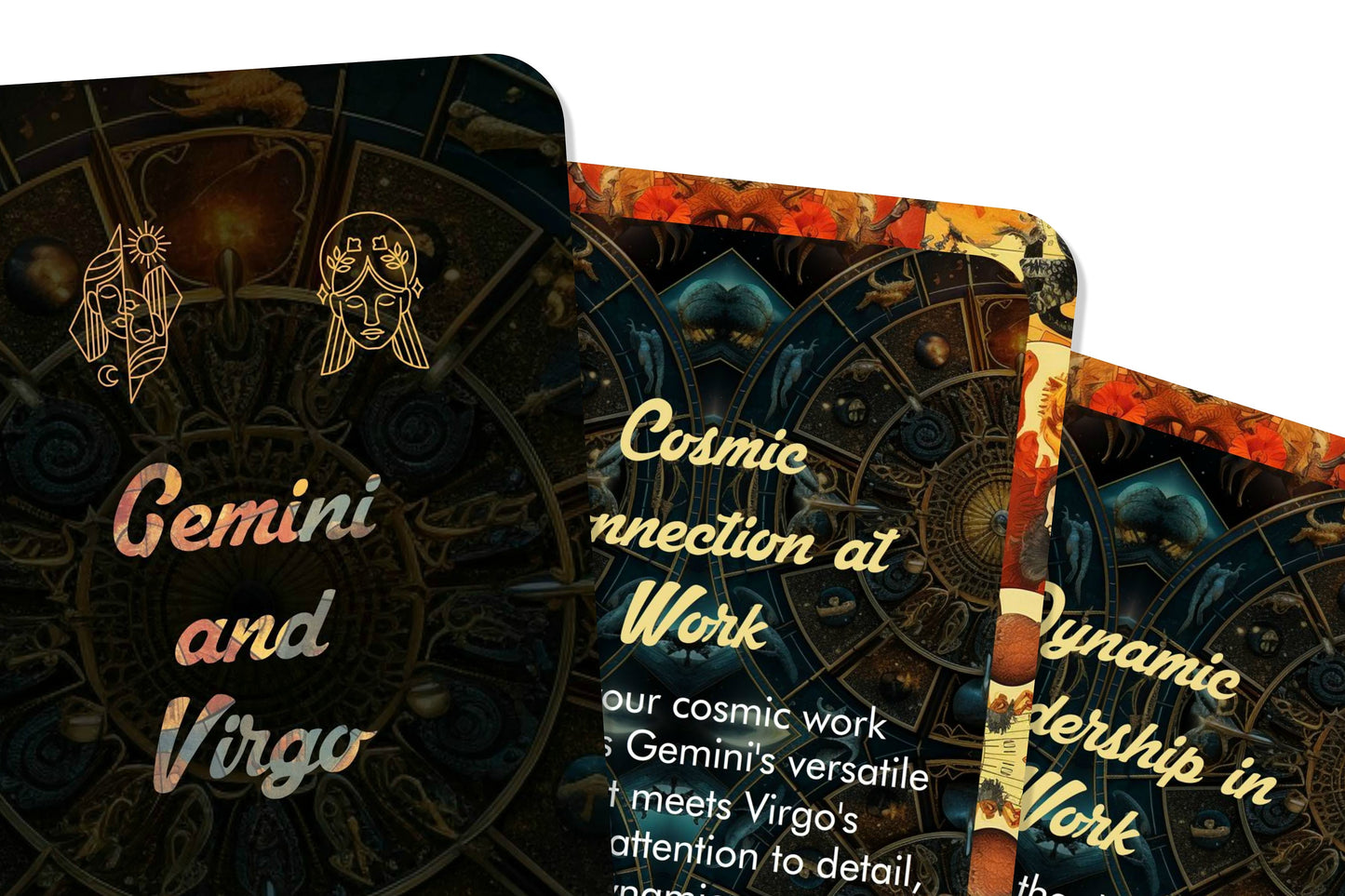 Gemini and Virgo - Zodiac Compatibility - Divination tools - Oracle cards - Star Sign Compatibility - Horoscope Compatibility Cards