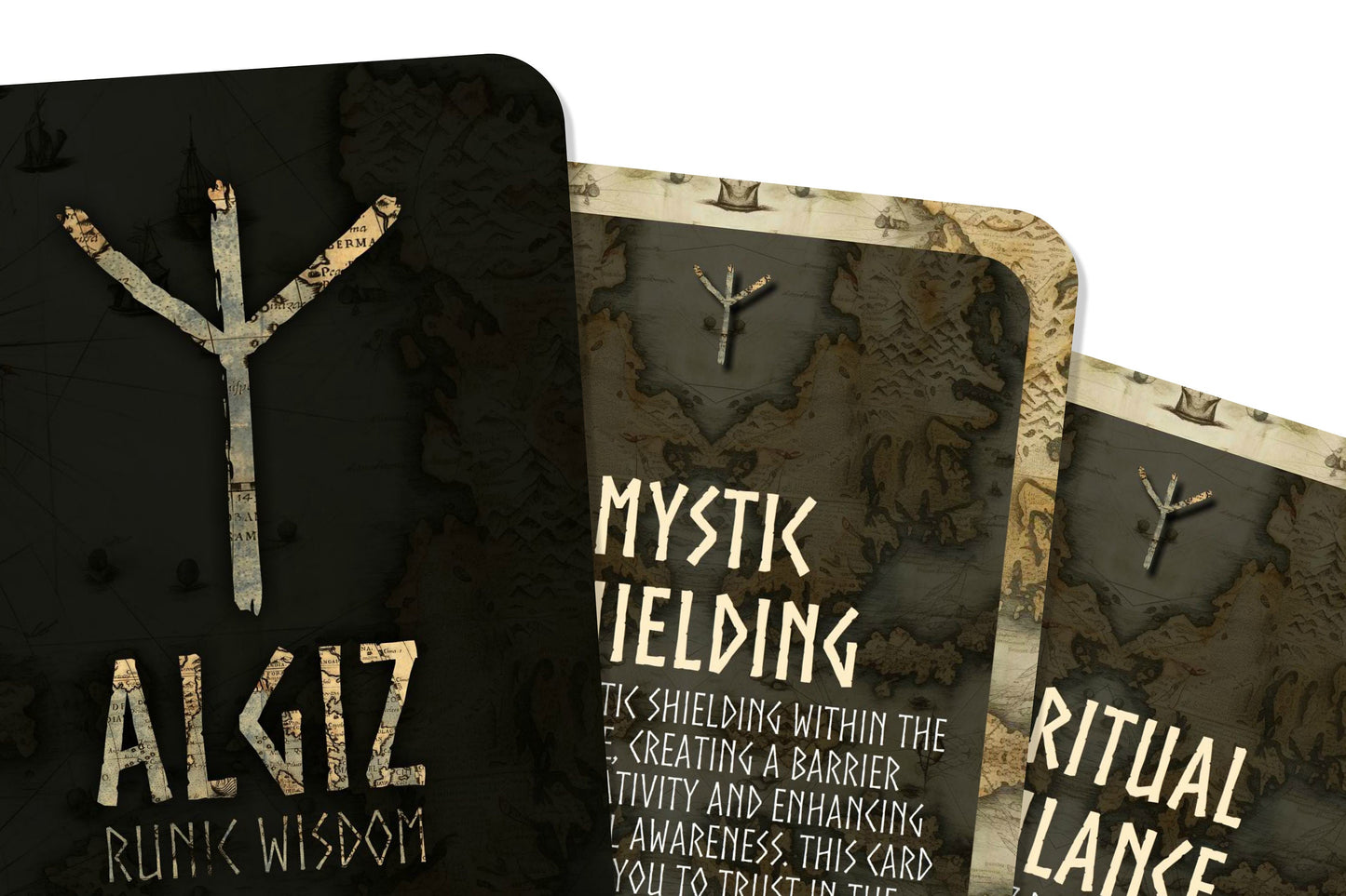 Algiz Runic Wisdom - Celestial Runes Series - Divination tools - Oracle Cards - Runes Cards