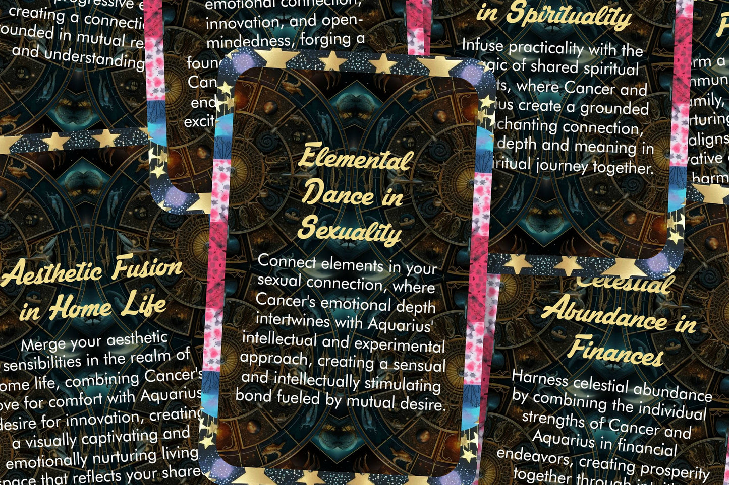 Cancer and Aquarius - Zodiac Compatibility - Divination tools - Oracle cards - Star Sign Compatibility - Horoscope Compatibility Cards