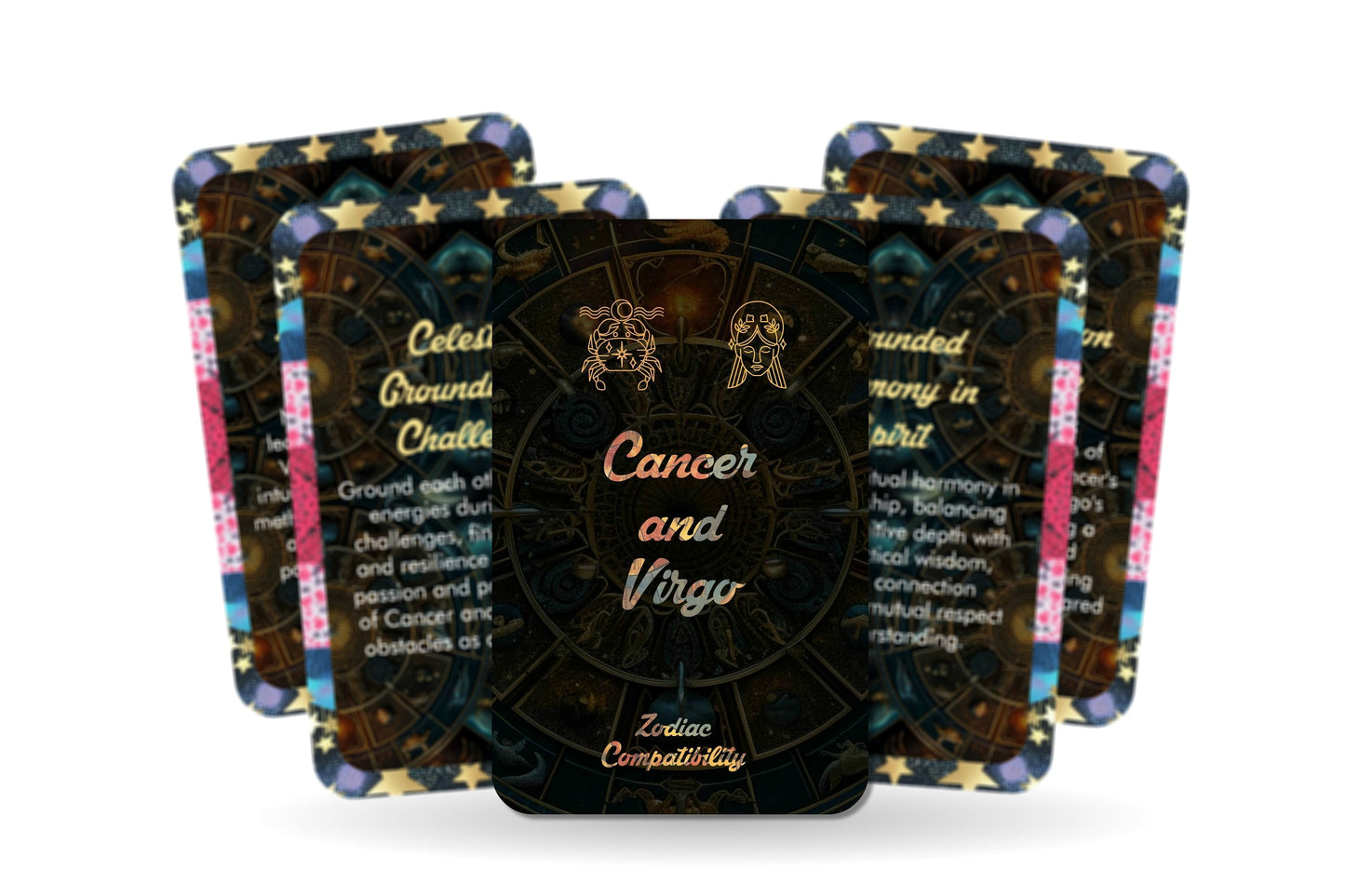 Cancer and Virgo - Zodiac Compatibility - Divination tools - Oracle cards - Star Sign Compatibility - Horoscope Compatibility Cards