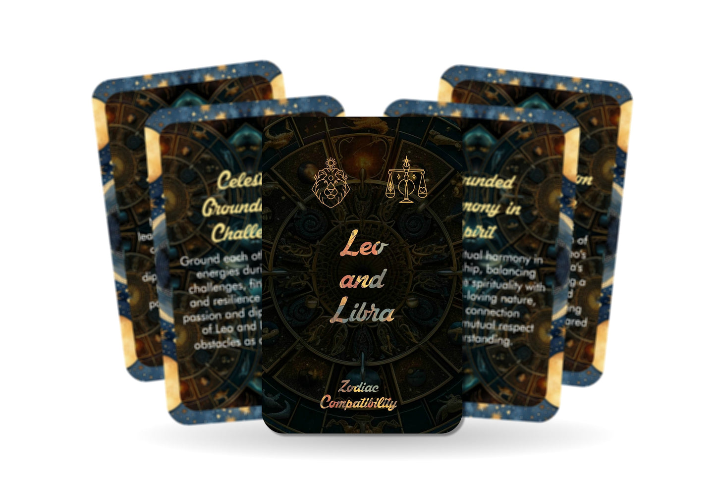 Leo and Libra - Zodiac Compatibility - Divination tools - Oracle cards - Star Sign Compatibility - Horoscope Compatibility Cards