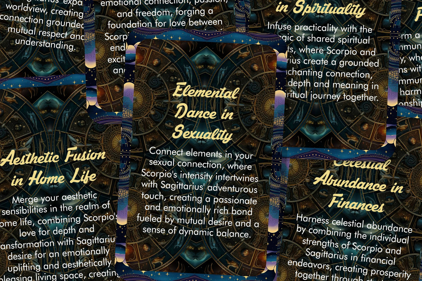 Scorpio and Sagittarius - Zodiac Compatibility - Divination tools - Oracle cards - Star Sign Compatibility - Horoscope Compatibility Cards