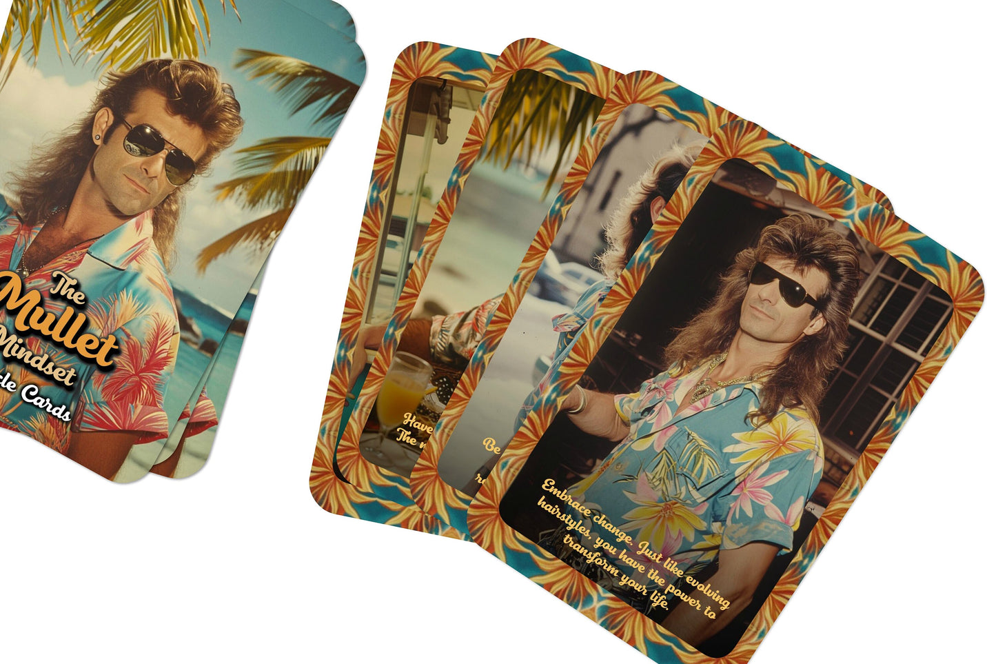 The Mullet Mindset - 80's Oracle Cards - 22 Cards - Novelty Gift