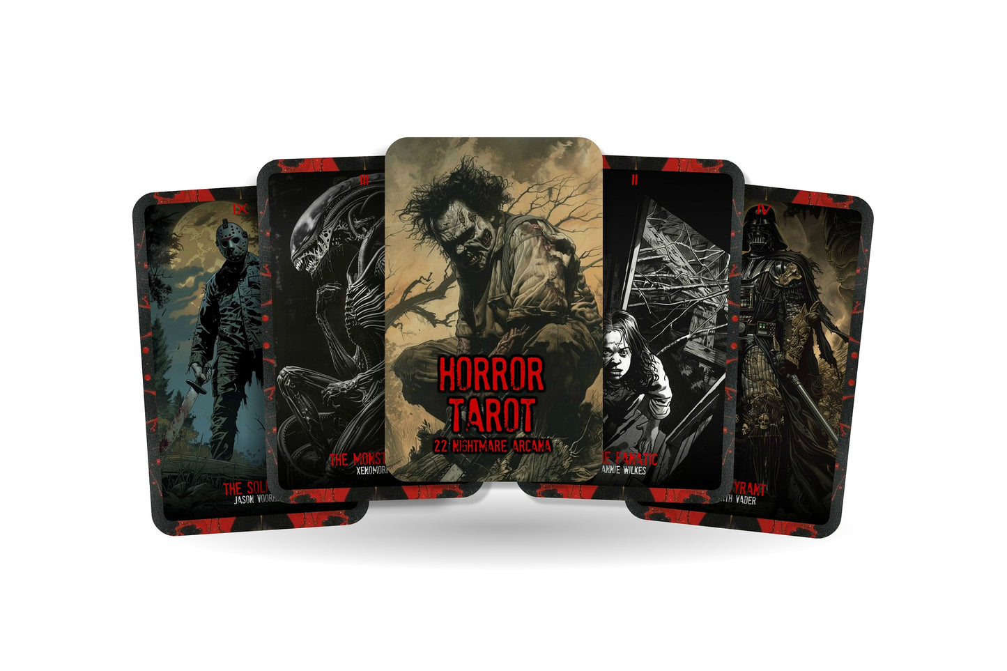Horror Tarot - The Nightmare Arcana -  22 Cards - Novelty Gift - Horror Cards
