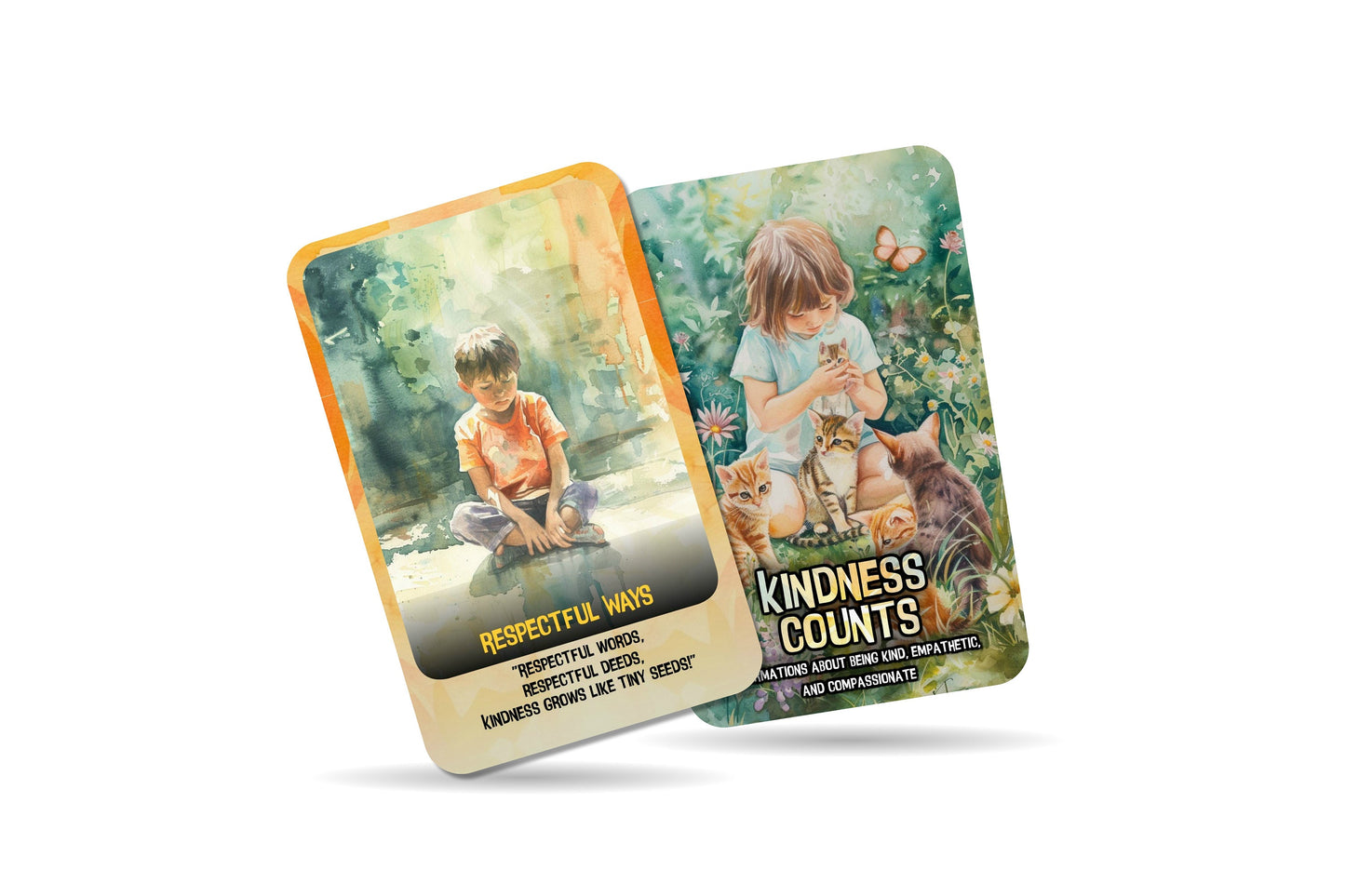 Kindness Counts - Affirmations about being kind, empathetic, and compassionate, Kids Affirmation Cards