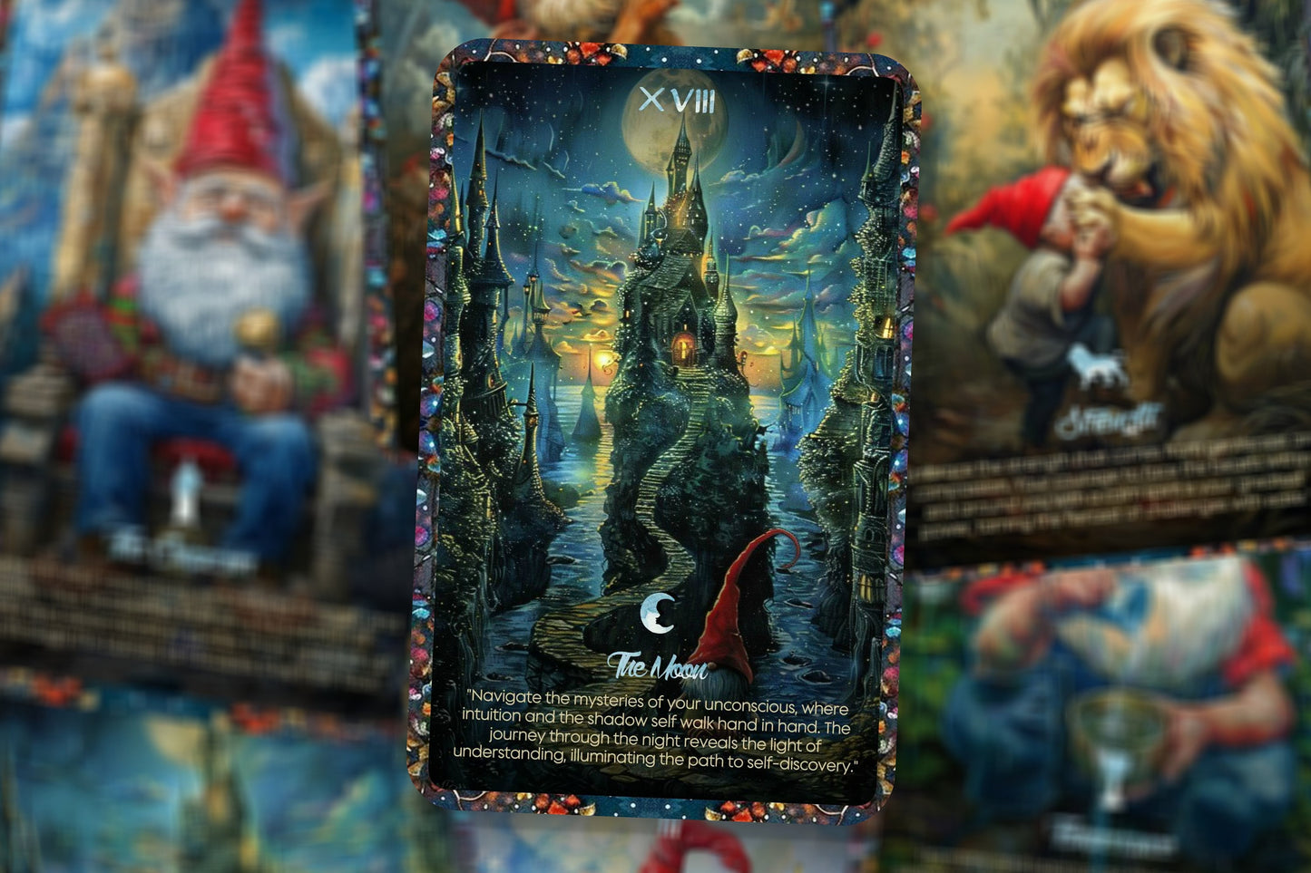 Gnome's Tale - A Tarot Journey - 22 Major Arcana Cards - Divination tools -  through the mystical world of garden gnomes - Tarot cards